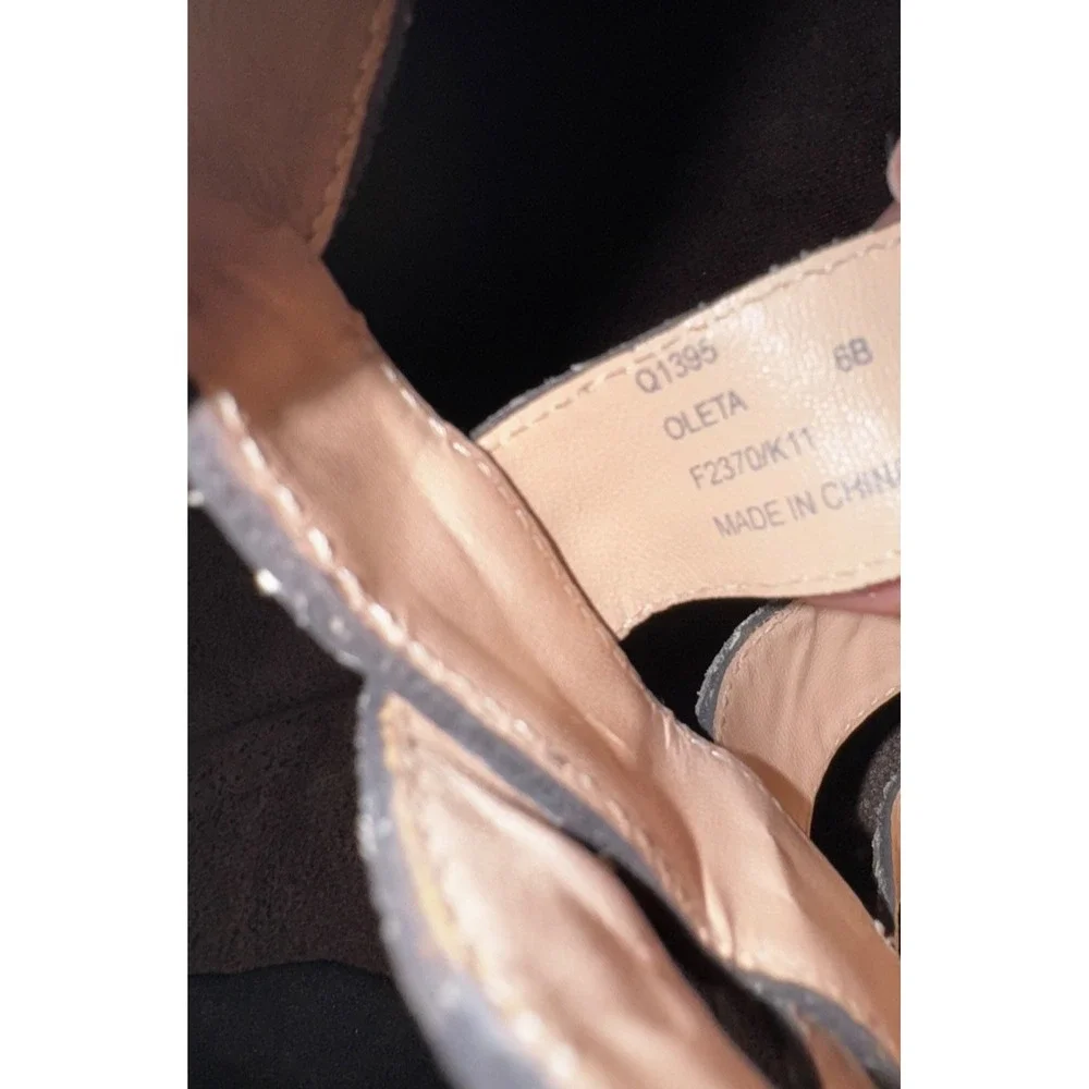 COACH Oleta Gladiator Sz 6B Turn-lock Ankle Sandal Flats Snakeskin Leather retro